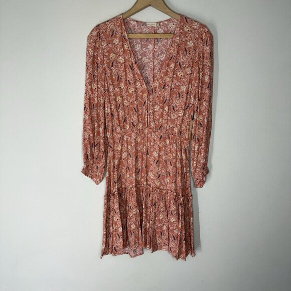 Altar’d State Short Ruffle A-line Dress Size Small NWT Rustic Orange Short Mini - Picture 1 of 9